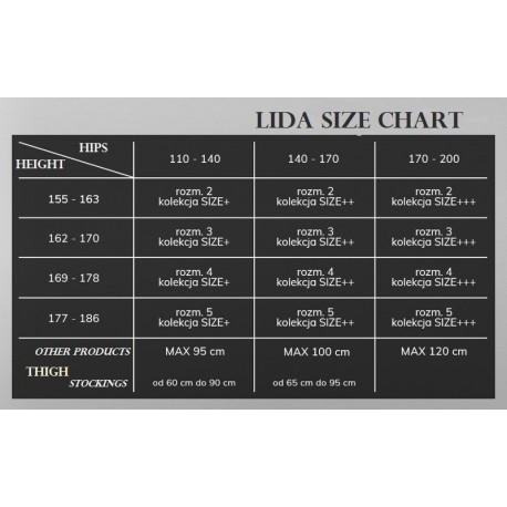 Big size color tights LIDA 142 Size+ 80 DEN