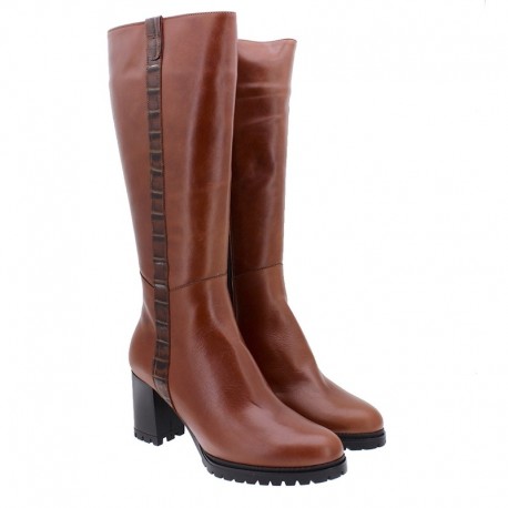 Women's autumn big size wide calf boots (L) PieSanto 205437 toffe