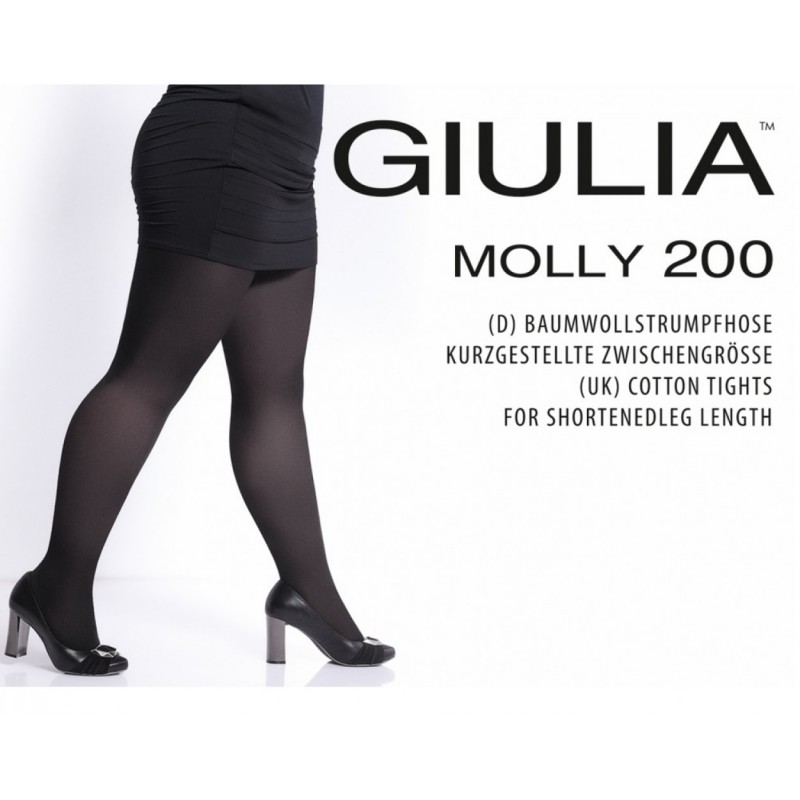 Giulia cotton size tights for shortened leg length Molly 200 den - Apavi40plus