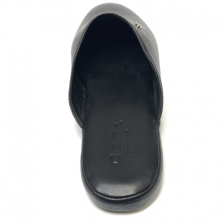 Men's large size leather slippers GEDA nero