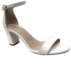 White high-heel leather sandals. Big sizes. Bella b. 7006.024