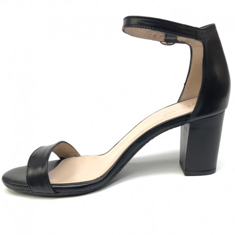 Black high-heel leather sandals. Big sizes. Bella b. 7006.042