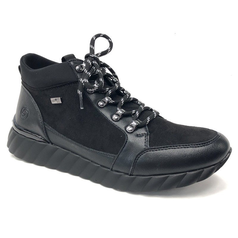 black winter lace up boots