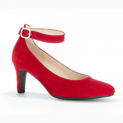 Women's red ankle strap shoes on medium heel Gabor 91.411.15