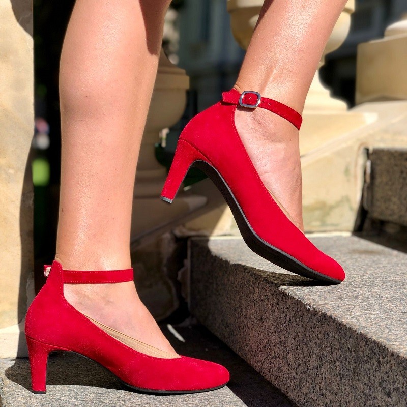 Women's red ankle strap on medium Gabor 91.411.15 - Apavi40plus
