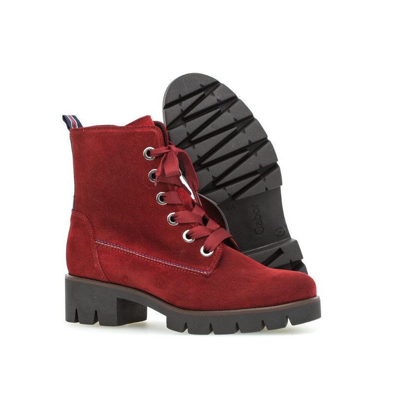 misundelse Siege Sammentræf Dark red suede fall ankle boots Gabor 91.711.15 - Apavi40plus