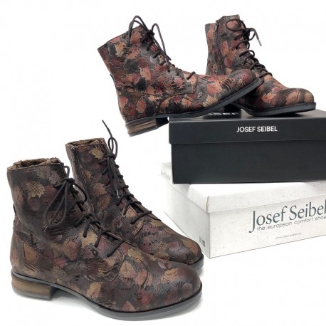 Autumn lace up low boots (with zipper)  Josef Seibel 76501 leaves