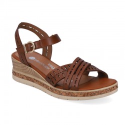 Brown wedge sandals Remonte D3063-24