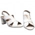 White high-heel leather ankle strap sandals. Big sizes. Bella b.  8418.012