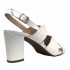 White high-heel leather ankle strap sandals. Big sizes. Bella b.  8418.012