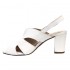 White high-heel leather ankle strap sandals. Big sizes. Bella b.  8418.012