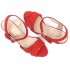 Sarkanas augstpapēžu zamšādas sandales. Lieli izmēri. Bella b. 8436.003