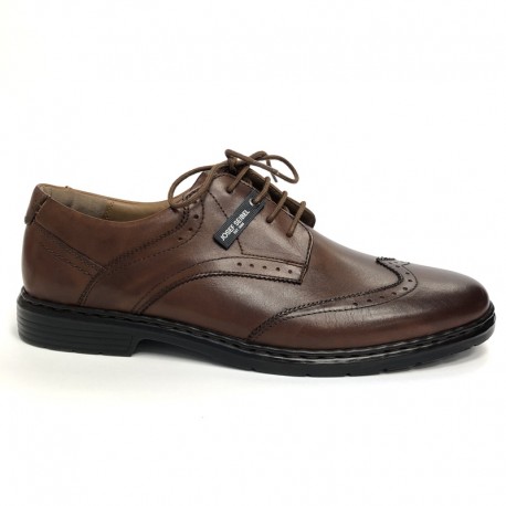 Classic wide brown men's shoes in big sizes Josef Seibel 42814 cognac