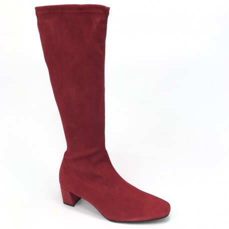 Женские осенние замшевые ботинки-носки PieSanto 235275 cherry