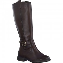 Women's autumn boots with little lining and wide calf Tamaris 8-55503-41 COGNAC