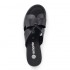 Black slide flip flops on a medium heel Remonte R8759-01