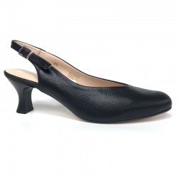 Women's black high-heel sandals with closed toe PieSanto 240230