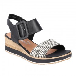 Black wedge sandals Remonte D6453-01
