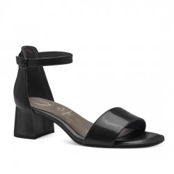 Women's black ankle strap shoes on medium heel Tamaris 8-58304-42