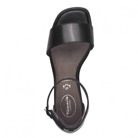 Women's black ankle strap shoes on medium heel Tamaris 8-58304-42