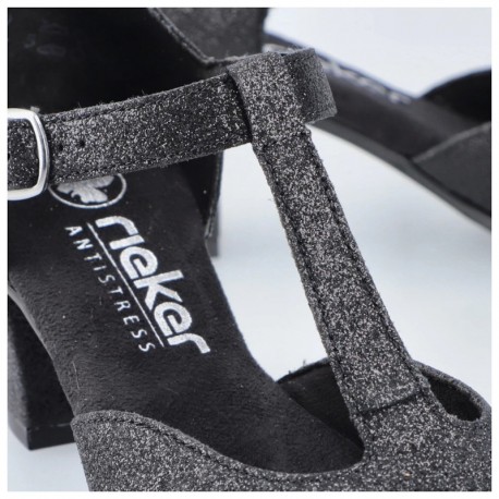 Women's shoes on a medium heel with a strap Rieker 41087-00