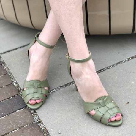 Green high-heel sandals Bella B 8397.002