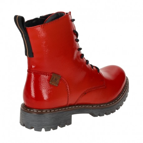 Herbstlicher Schnürstiefel (mit Reißverschluss) Josef Seibel 85202 rot