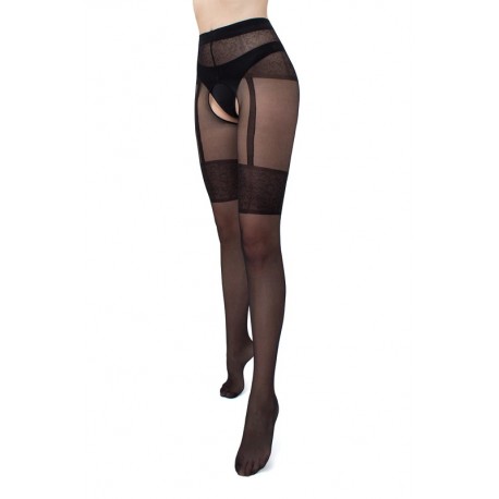 Giulia erotic tights with open crotch Intimo Noir 20 DEN