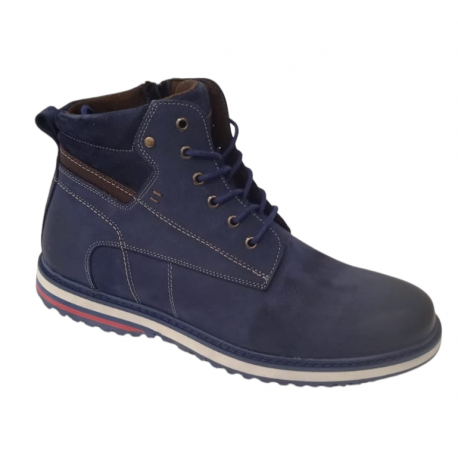 Men's autumn low boots with little warming Manitu 660497 blau