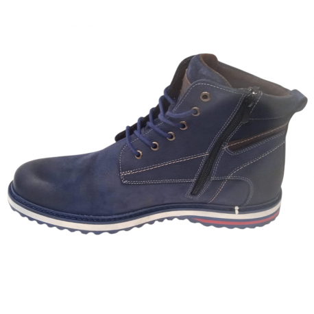 Men's autumn low boots with little warming Manitu 660497 blau