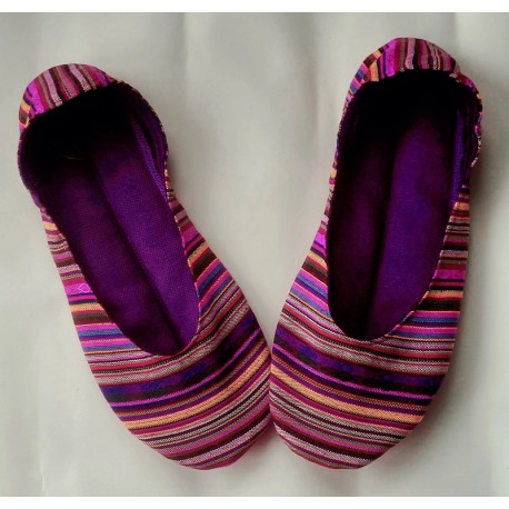 Made to order - handmade slippers Purple strip