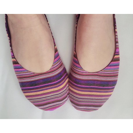 Made to order - handmade slippers Purple strip