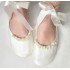 Auf Bestellung gefertigt - handgefertigte Ballerinas für die Hochzeit Ivory silk