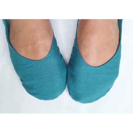 Made to order - handmade ballet flats slippers Turquoise