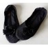 Made to order - handmade ballet flats slippers Black flower