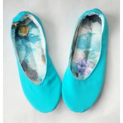 Made to order - handmade ballet flats slippers Turquoise 2