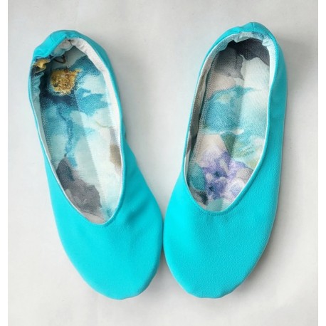 Made to order - handmade ballet flats slippers Turquoise 2