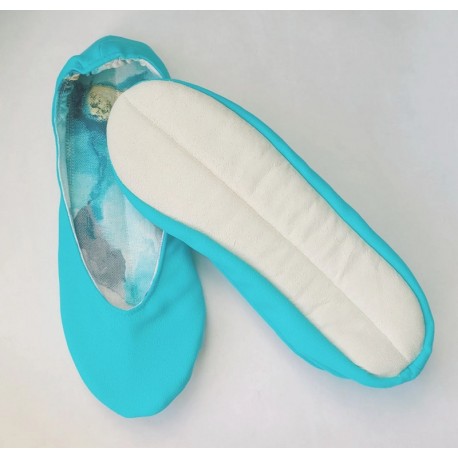 Made to order - handmade ballet flats slippers Turquoise 2