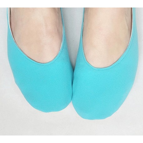 Made to order - handmade ballet flats slippers Turquoise 2