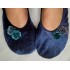 Made to order - handmade ballet flats slippers Dark Blue