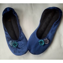 Made to order - handmade ballet flats slippers Dark Blue