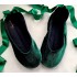 Made to order - handmade ballet flats slippers Hunter green velvet