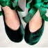 Made to order - handmade ballet flats slippers Hunter green velvet