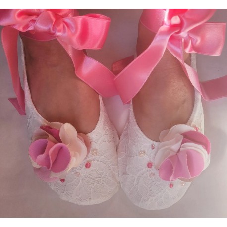 Made to order - handmade wedding ballet flats slippers Rose