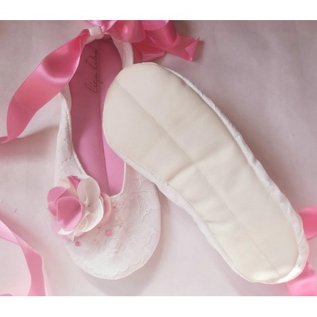 Auf Bestellung gefertigt - handgefertigte Ballerinas für die Hochzeit Rose