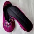 Auf Bestellung gefertigt – handgefertigte Hausschuhe Ballettschuhe Fuchsia Butterfly