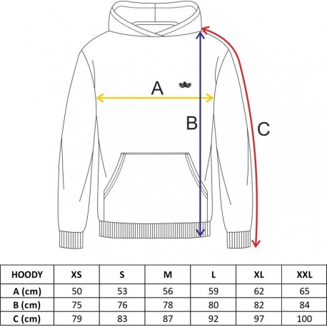 Pitkä unisex pitkähihainen huppari