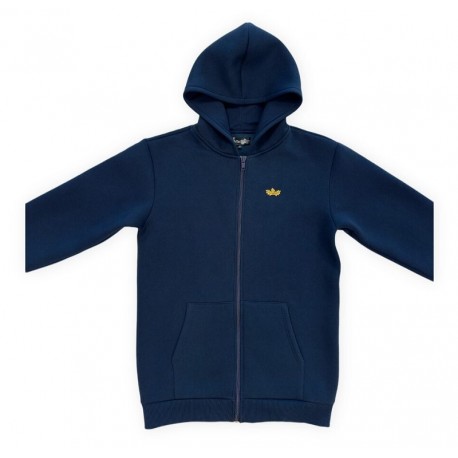 Long Unisex jacket with hood and extended sleeves
