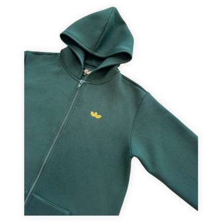 Long Unisex jacket with hood and extended sleeves