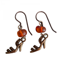 Ohrringe "Schuhe" mit silbernen Haken